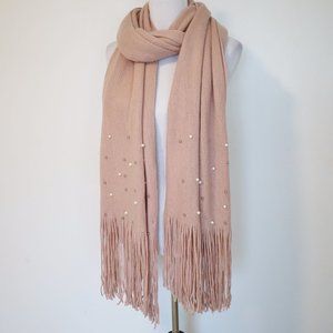 Flash sale! Blush Pink Blanket Scarf w/ Beads